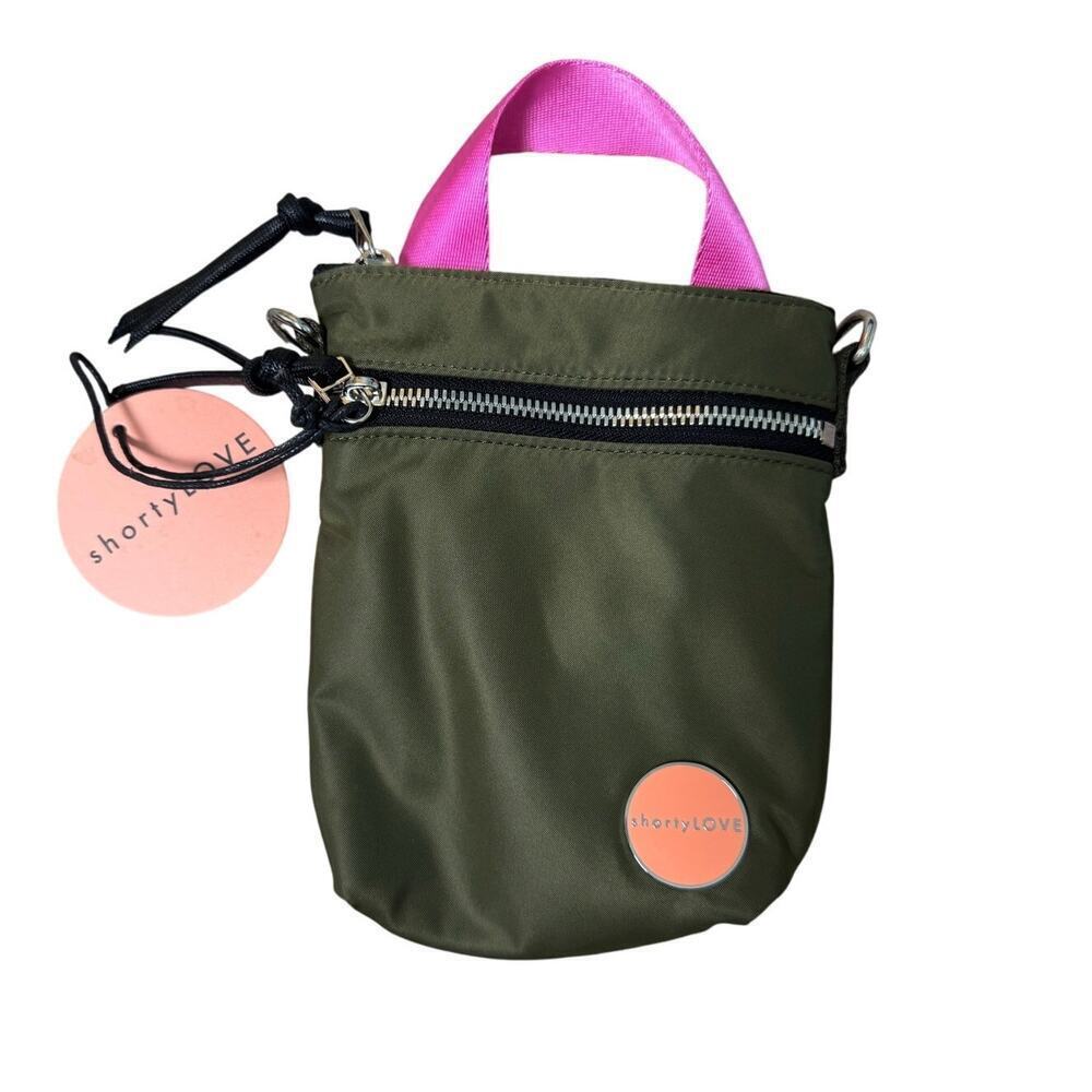 ShortyLOVE Phone Crossbody Bag in Army Green & Pink, NWT